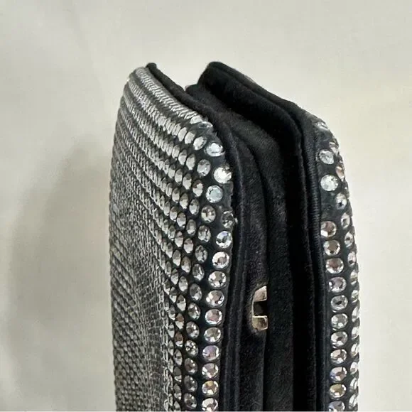 Judith Leiber Swarovski Crystal Evening Bag Clutch with Chain Mirror Comb Glam - Picture 9 of 16